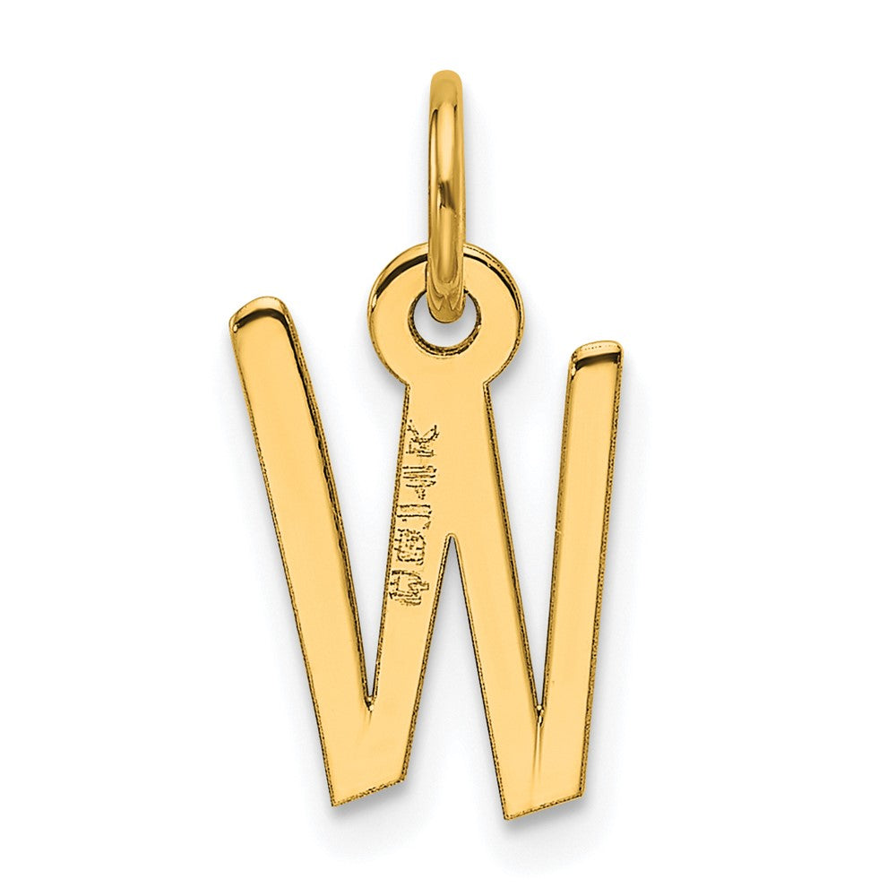 14K  Slanted Block Letter W Initial Charm