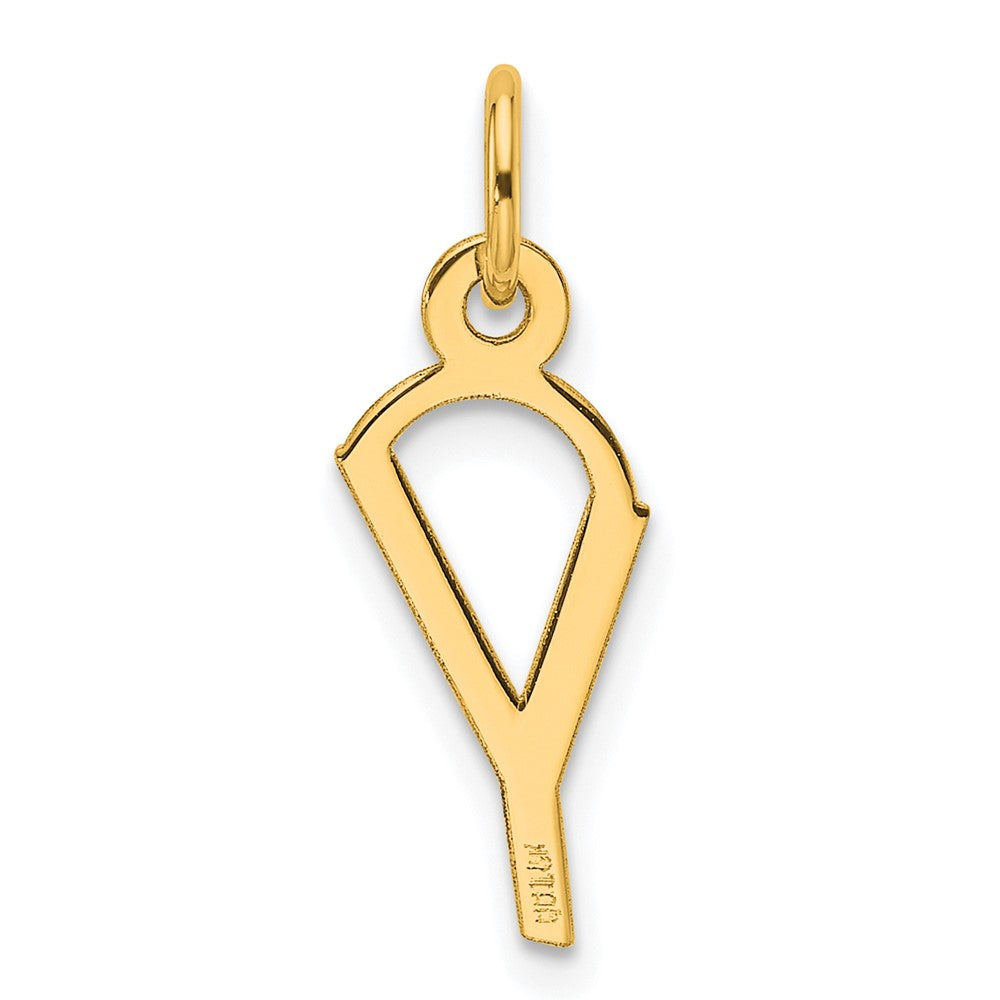 14K  Slanted Block Letter Y Initial Charm