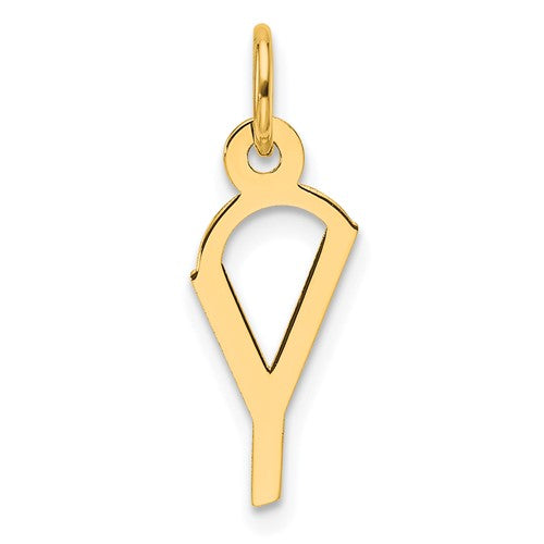 14K  Slanted Block Letter Y Initial Charm