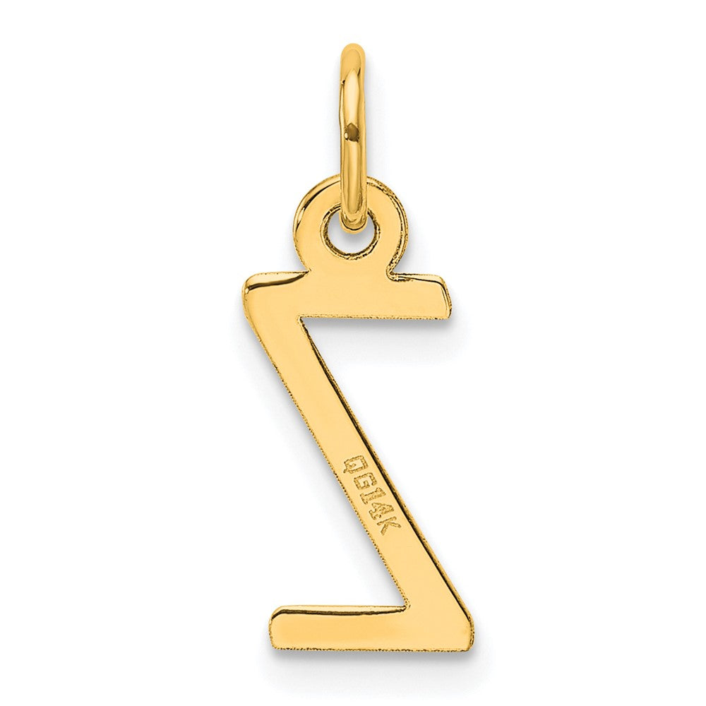 14k  Slanted Block Letter Z Initial Charm