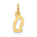 14K Small Script Letter Q Initial Charm