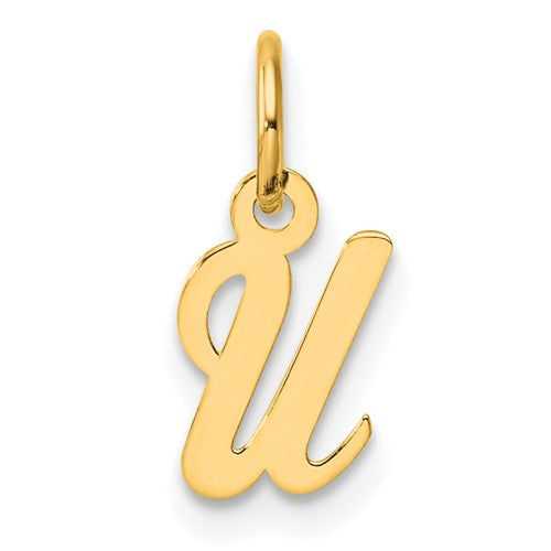 14K Small Script Letter U Initial Charm