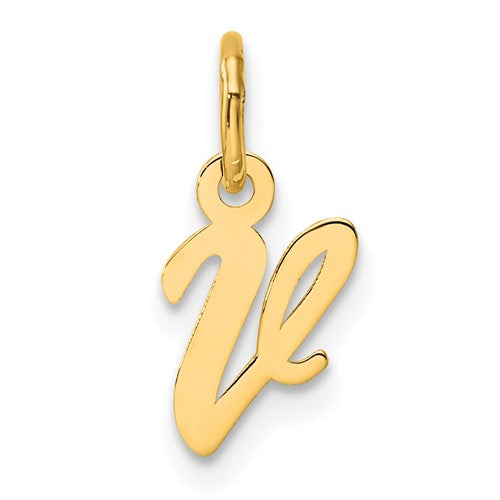 14K Small Script Letter V Initial Charm
