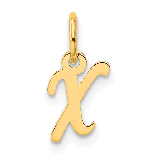 14K Small Script Letter X Initial Charm