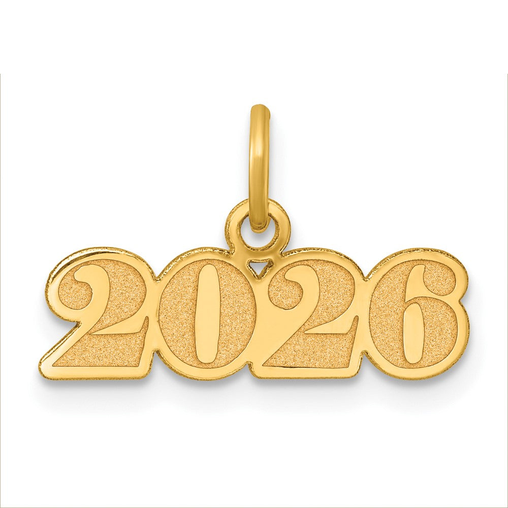 14k Polished and Satin Horizontal 2026 Charm