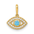 14k Polished CZ Evil Eye Pendant