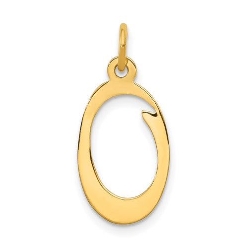 14KY Script Letter O Initial Charm