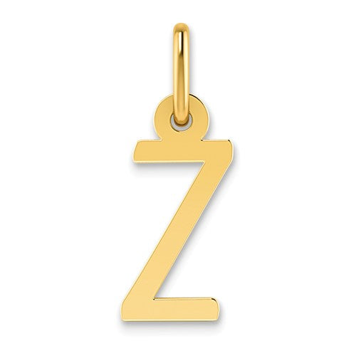 14k Small Slanted Block Letter Z Initial Charm
