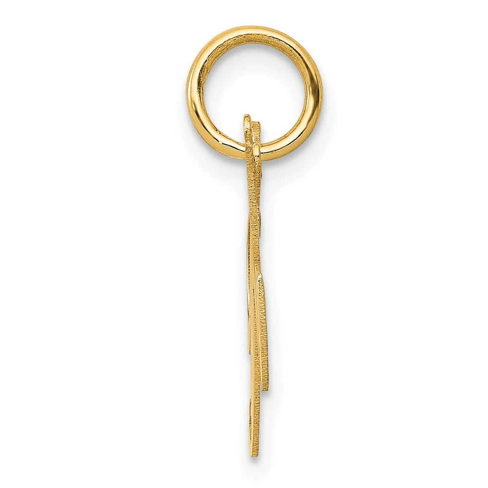 14K Small Fancy Script Letter K Initial Charm
