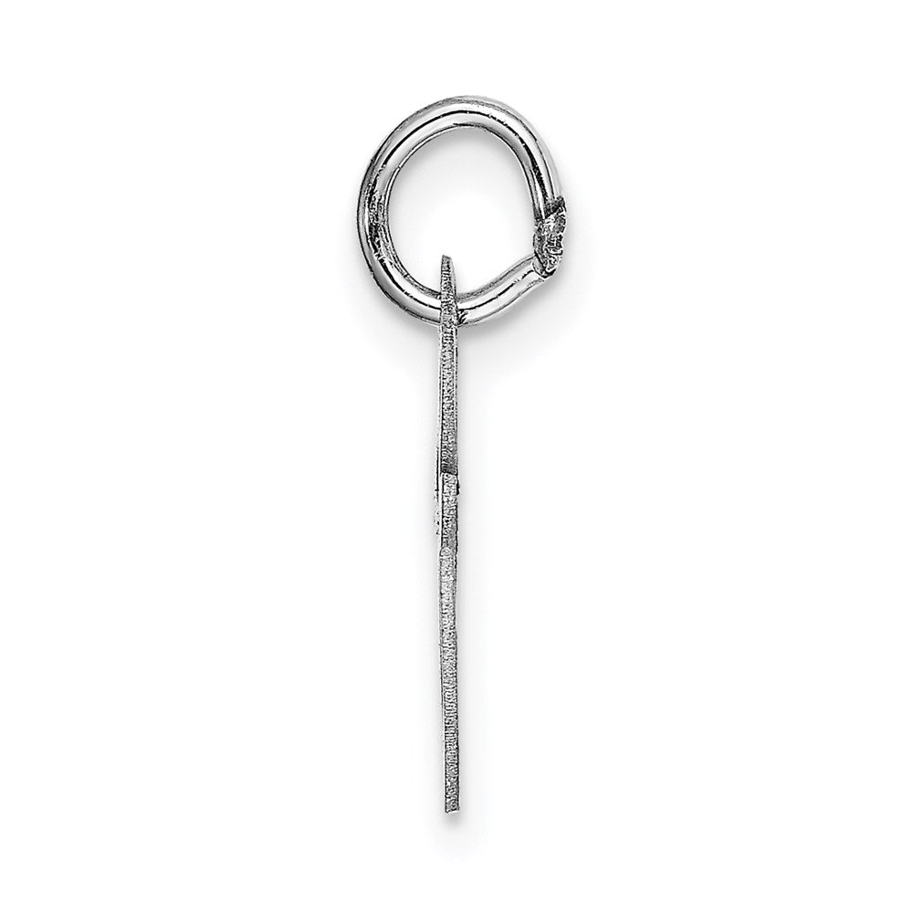 14k White Gold Small Fancy Script Letter E Initial Charm