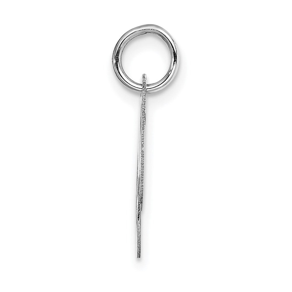 14k White Gold Small Fancy Script Letter M Initial Charm