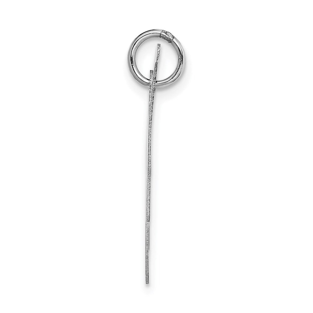 14k White Gold Large Fancy Script Letter N Initial Charm