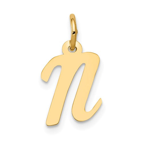 14k Small Script Letter N Initial Charm