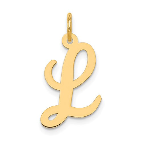 14k Medium Script Letter L Initial Charm