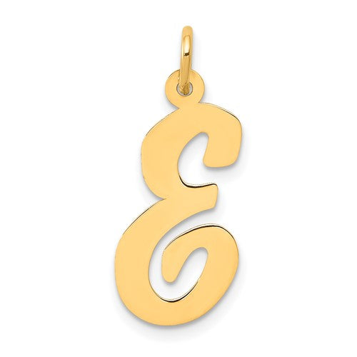 14k Large Script Letter E Initial Charm