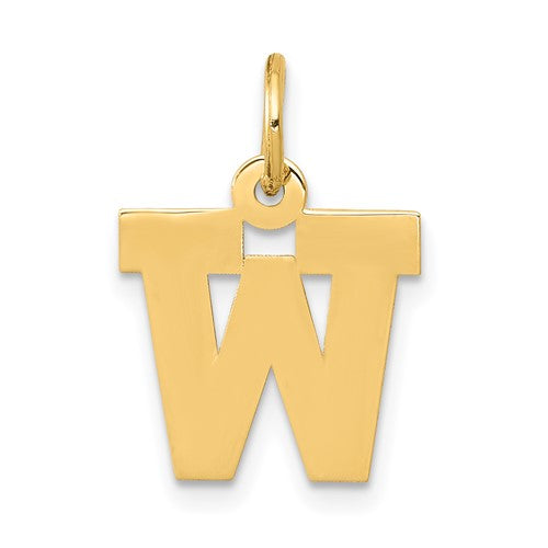 14k Small Block Letter W Initial Charm