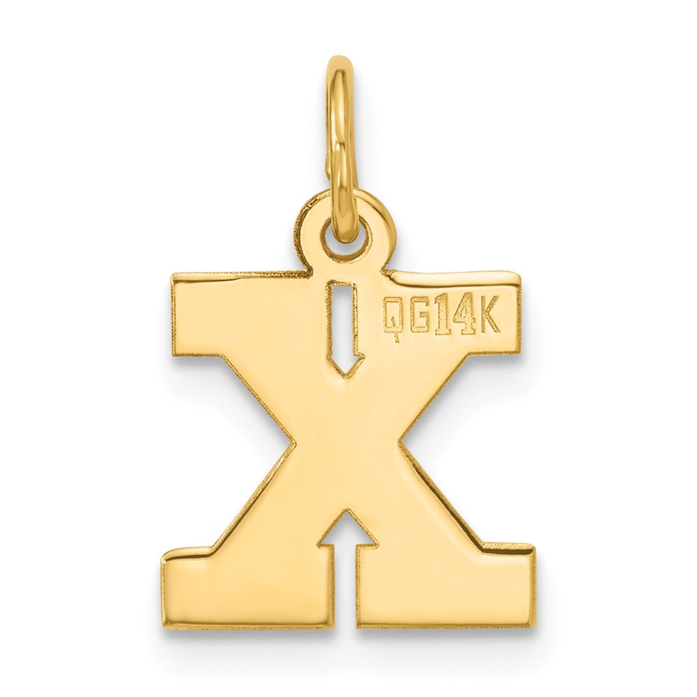 14k Small Block Initial X Charm